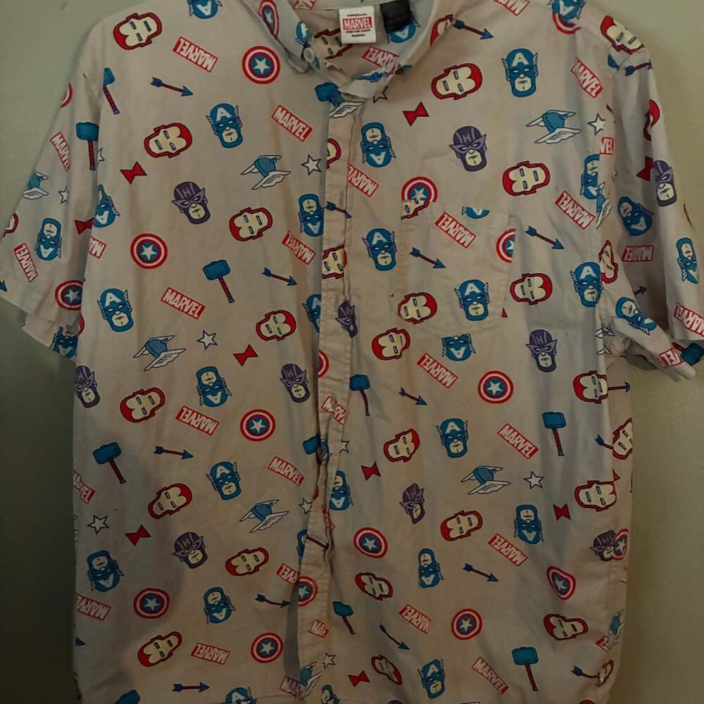 Captain America Shields Button Up Shirt